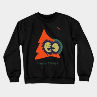 happy holidays hedgehog love Crewneck Sweatshirt